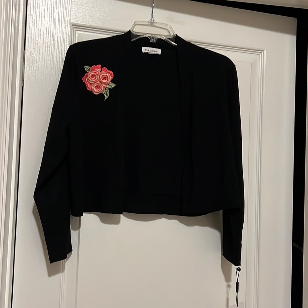 Calvin Klein Open Front LS Cardigan Sz L